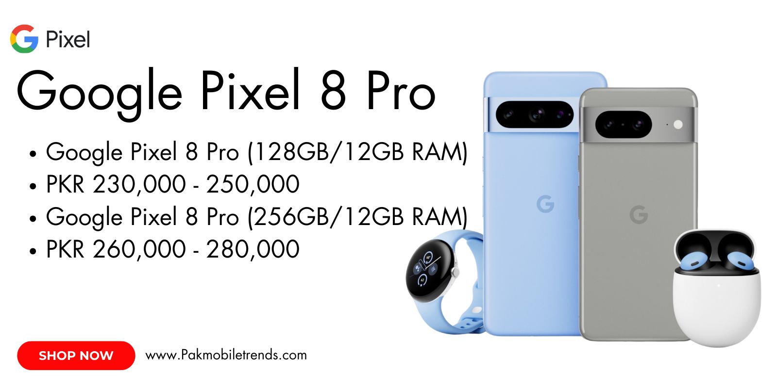 Google Pixel 8 Pro smartphone showcasing its sleek design, advanced camera system, and vibrant display on a clean background